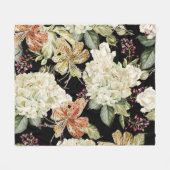 Wasserfarben-Hydrangeas-Lilien: Blumenmuster Fleecedecke (Vorderseite (Horizontal))