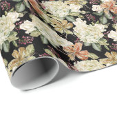 Wasserfarben-Hydrangeas-Lilien: Blumenmuster Geschenkpapier (Rolleneckpunkt)