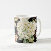 Wasserfarben-Hydrangeas-Lilien: Blumenmuster Kaffeetasse (VorderseiteRechts)
