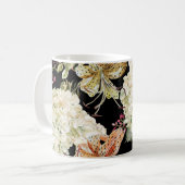 Wasserfarben-Hydrangeas-Lilien: Blumenmuster Kaffeetasse (Vorderseite Links)