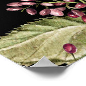 Wasserfarben-Hydrangeas-Lilien: Blumenmuster Poster (Ecke)