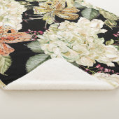 Wasserfarben-Hydrangeas-Lilien: Blumenmuster Sherpadecke (3/4)