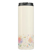 Wasserfarben-Hydrangeas - pastellfarbene Blüten Thermosbecher (Rückseite)