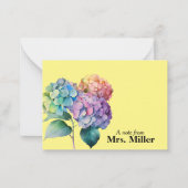 Wasserfarben-Hydrangeas-Personalisierte Note Card Mitteilungskarte (Vorderseite)