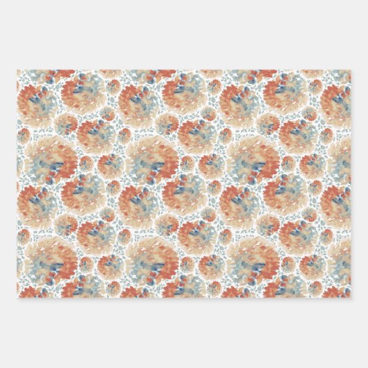 Wasserfarben-Hydrangeas-Trial-Fall-Palette Geschenkpapier Set (Vorderseite)