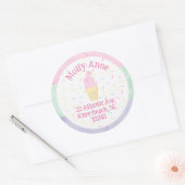 Wasserfarben-Ice Creme Kronensprinklen Adressenauf Runder Aufkleber (Umschlag)