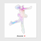 Wasserfarben Ice Skaten Girl Aufkleber (Blatt)