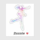 Wasserfarben Ice Skaten Girl Aufkleber (Blatt)