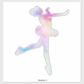 Wasserfarben Ice Skaten Girl Aufkleber (Blatt)
