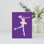 Wasserfarben Ice Skaten Girl Postkarte (Stehend Vorderseite)