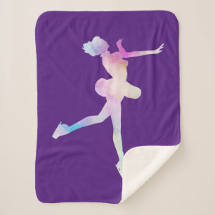 Wasserfarben Ice Skaten Girl Sherpadecke