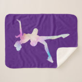 Wasserfarben Ice Skaten Girl Sherpadecke (Vorderseite (Horizontal))