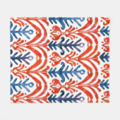 Wasserfarben-Ikat-Muster. Dekorflora Fleecedecke (Vorderseite (Horizontal))