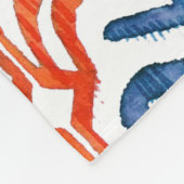 Wasserfarben-Ikat-Muster. Dekorflora Fleecedecke (Ecke)