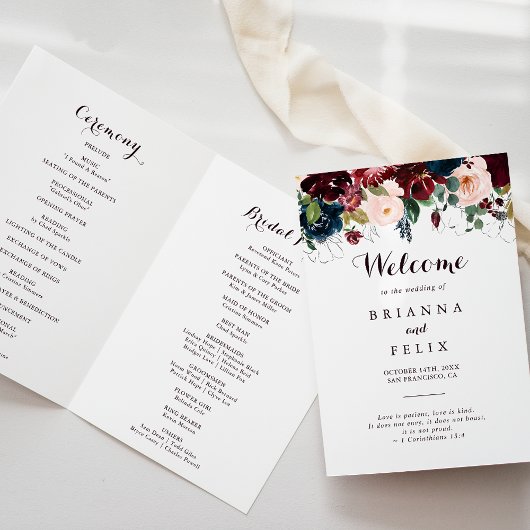 Wasserfarben Illustrierter Fall Blütenfalte Hochze Programm