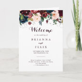 Wasserfarben Illustrierter Fall Blütenfalte Hochze Programm (Vorderseite)