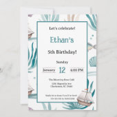 Wasserfarben im Nautischen Meer Kinder Party Gebur Einladung (Vorderseite)