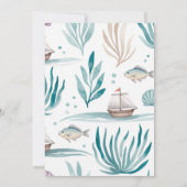 Wasserfarben im Nautischen Meer Kinder Party Gebur Einladung (Rückseite)