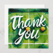 Wasserfarben im Tennisstil Dankeskarte (Vorne/Hinten)