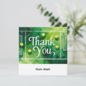 Wasserfarben im Tennisstil Dankeskarte (Stehend Vorderseite)