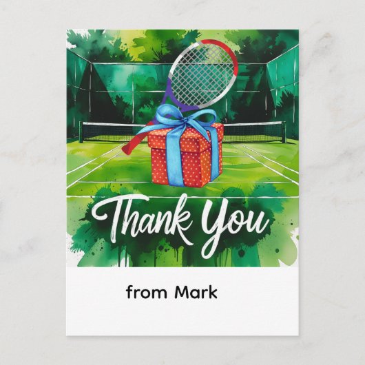 Wasserfarben im Tennisstil Postkarte (Vorderseite)