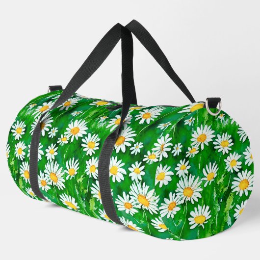 Wasserfarben in einem grünen Feld Duffle Bag (Linke Ecke)