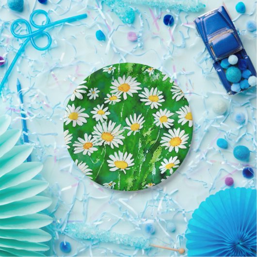 Wasserfarben in einem grünen Feld Pappteller (Party)