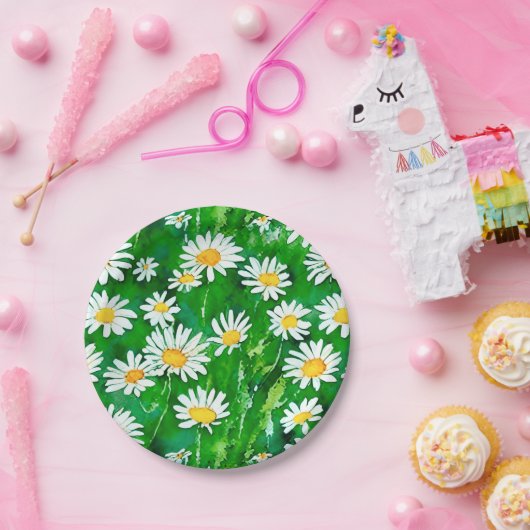 Wasserfarben in einem grünen Feld Pappteller (Party)