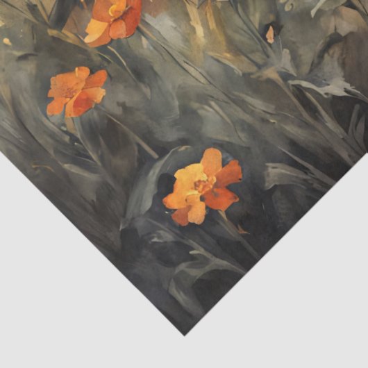 Wasserfarben in einer Wildblume Seidenpapier (Detail)