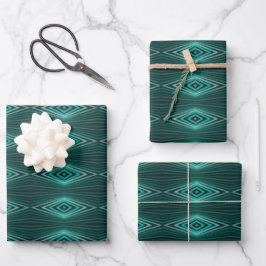 Wasserfarben in gewinkelten Wasserfarben-Malstreif Geschenkpapier Set