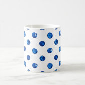 Wasserfarben-Indigoblau-Polka-Punktmuster Kaffeetasse (Mittel)