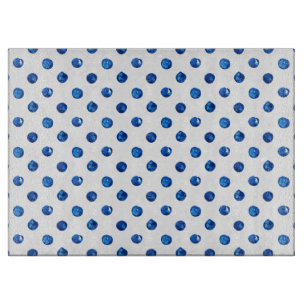 Wasserfarben-Indigoblau-Polka-Punktmuster Schneidebrett