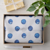 Wasserfarben-Indigoblau-Polka-Punktmuster Seidenpapier (Geschenk)