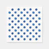 Wasserfarben-Indigoblau-Polka-Punktmuster Serviette (Vorderseite)