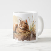 Wasserfarben-Ingwer-Katze auf Hay Jumbo-Tasse (Vorderseite Rechts)