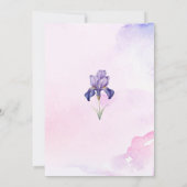 Wasserfarben Iris Lilac Floral Wasserfarbene Hochz Einladung (Rückseite)