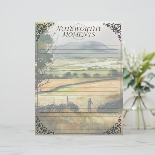 Wasserfarben Irland Landschaft Looselaf Anmerkung (Stehend Vorderseite)