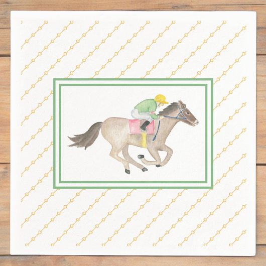 Wasserfarben Jockey Preakness Party Pferderennen G Serviette