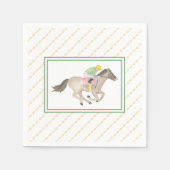 Wasserfarben Jockey Preakness Party Pferderennen G Serviette (Vorderseite)