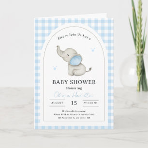 Wasserfarben-Junge-Baby-Shower-Torbogen Einladung