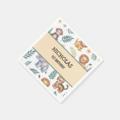 Wasserfarben Jungle Safari Tiere Tropischer Geburt Serviette (Ecke)