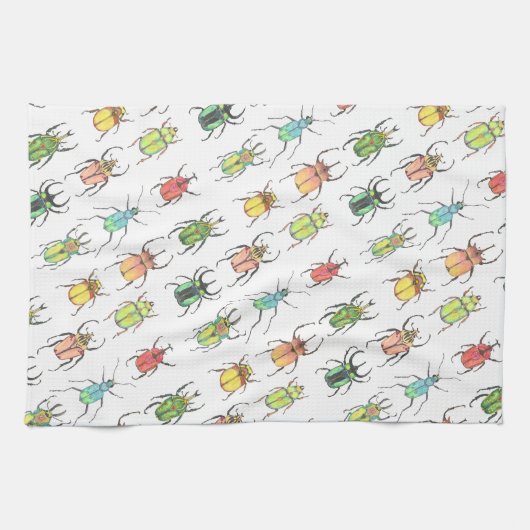 Wasserfarben Käfer-Liebe Bugs Geschirrtuch (Horizontal)