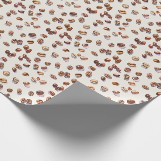 Wasserfarben-Kaffeebohnen Geschenkpapier (Ecke)