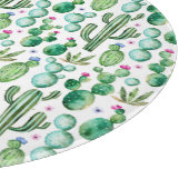 Wasserfarben-Kakteen-Pflanze-Muster Schneidebrett (Ecke)