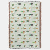 Wasserfarben-Kaktus-Muster Minze Grün Decke (Vorderseite Vertikal)
