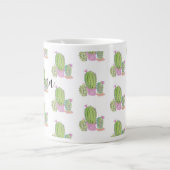 Wasserfarben-Kaktus Muster Name Riesenkaffee Tasse (Vorderseite)