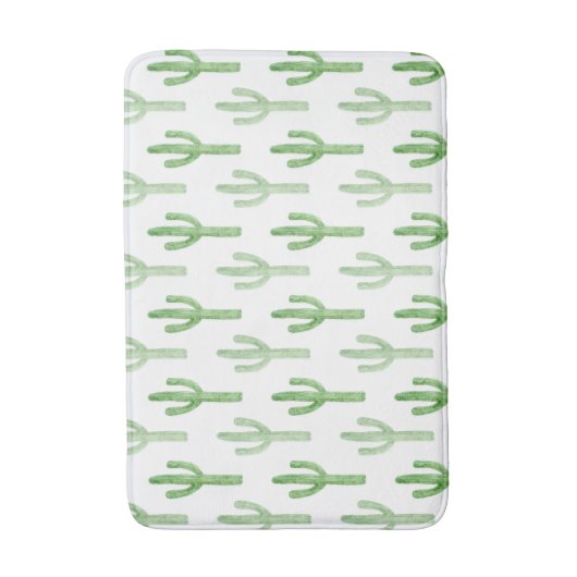 Wasserfarben-Kaktusmuster Badematte (Vorderseite Vertikal)