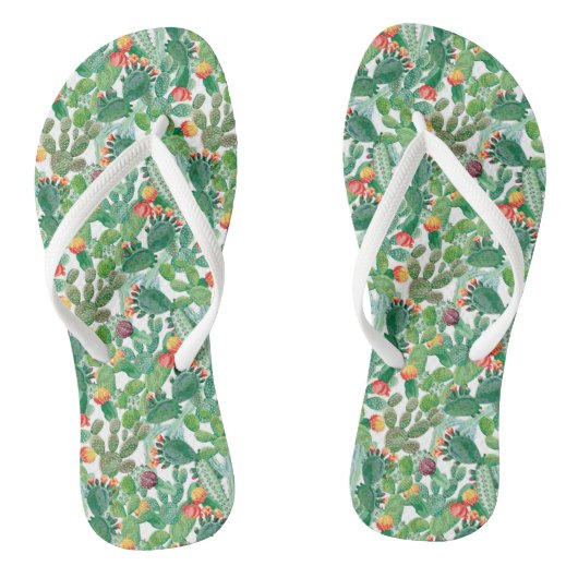 Wasserfarben-Kaktusmuster Badesandalen (Fußbett)