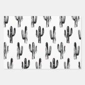 Wasserfarben-Kaktusmuster Grüner moderner Kakteen Geschenkpapier Set (Vorderseite 3)