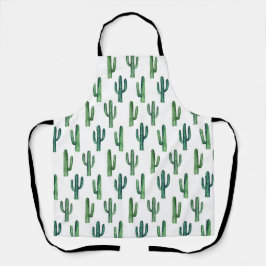 Wasserfarben-Kaktusmuster Grünes niedliches botani Schürze